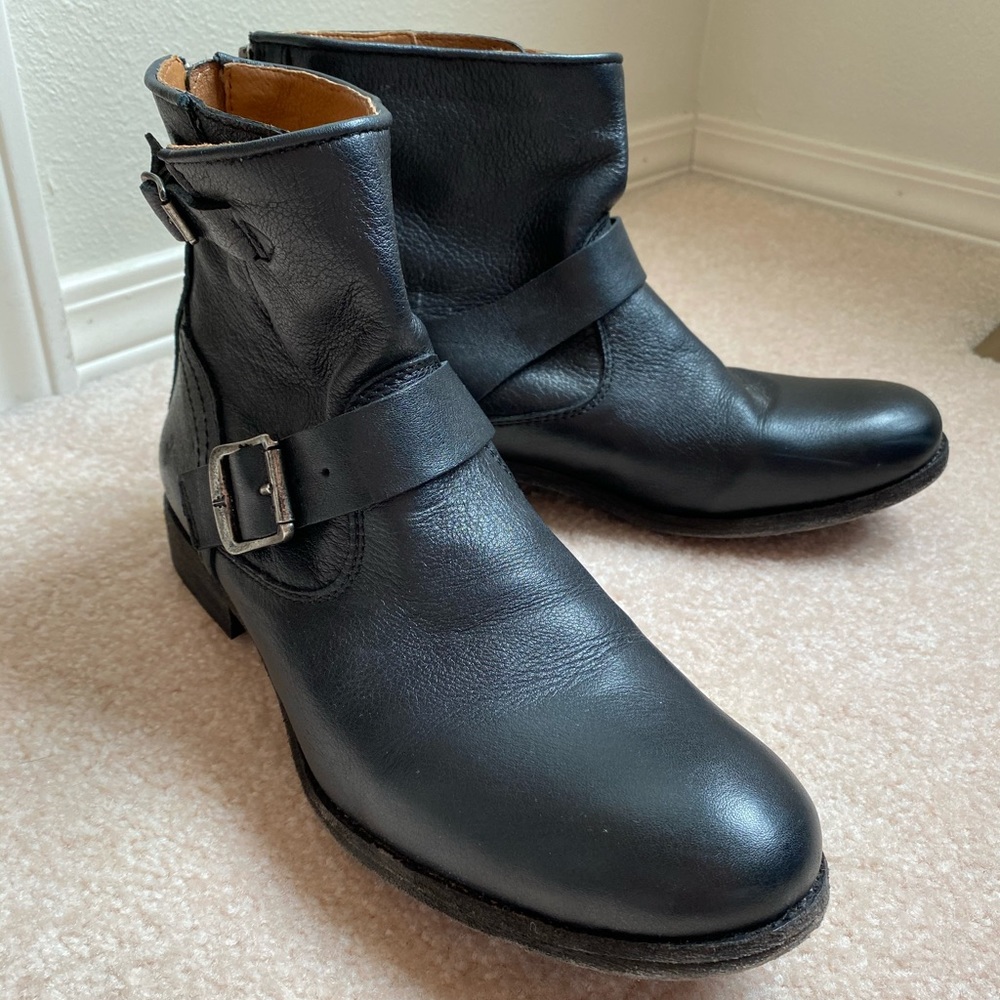 Frye distressed moto ankle boots